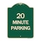 Signmission Designer Series 20 Minute Parking, Green & Tan Heavy-Gauge Aluminum Sign, 24" x 18", G-1824-24493 A-DES-G-1824-24493 - alternate 1